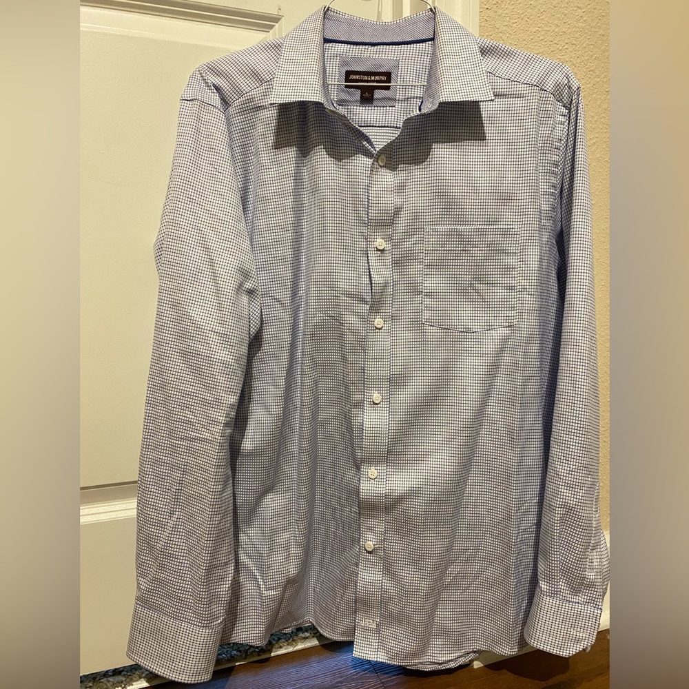 Johnston and Murphy size L checkered dress dress shirt